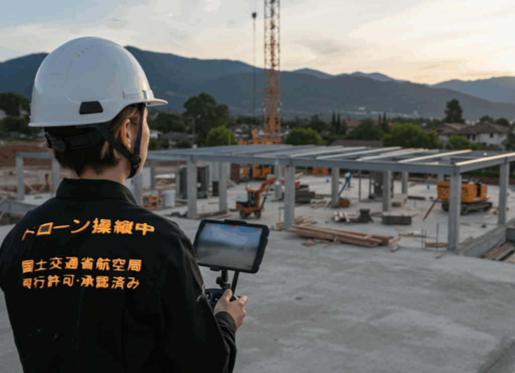 ドローンによる建設現場の空撮